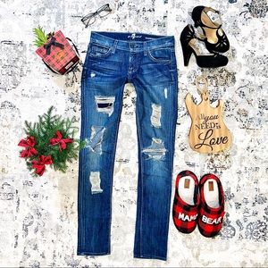 7 FOR ALL MANKIND Roxanne Jeans Skinny Destroyed